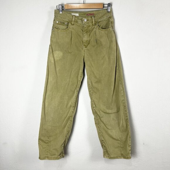 Anthropologie Pants Size‎ 26 Pilcro The Breaker Relaxed Fit Barrel Leg Green - Picture 1 of 14
